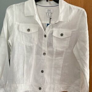 Jones New York White Jean Jacket Lightweight Casual